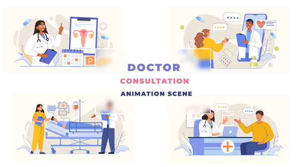 Doctor Consultation Character Animation Scene After Effects