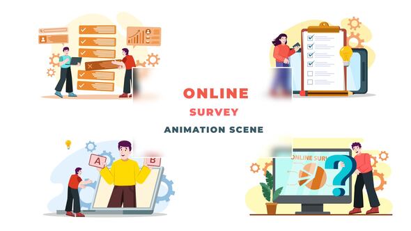 Online Survey Character Animation Scene After Effects