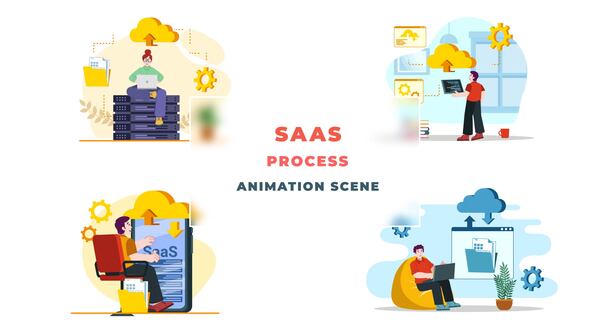 SAAS Process Animation Scene After Effects Template