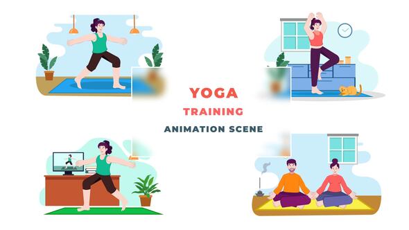 Yoga Training Character Animation Scene After Effects