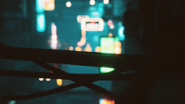 Bokeh Lights on Night Street in Asia alt