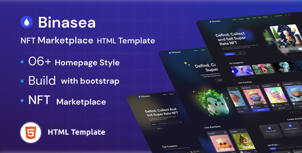 Binasea | NFT Marketplace HTML Template