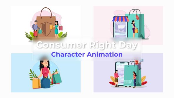 Consumer Right Day Premiere Pro Character Animation Scene