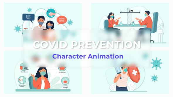 Covid Prevention Animation Scene Premiere Pro