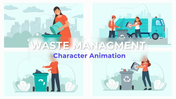 Mogrt Waste Management Animation Scene Premiere Pro