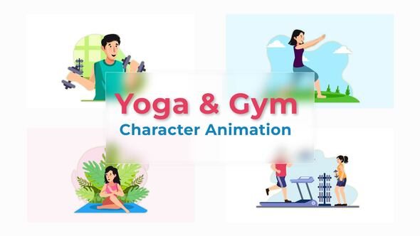 Yoga And Gym Good For Health Animation Scene Premiere Pro