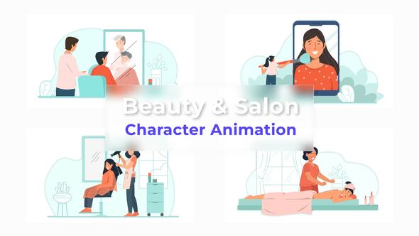 Unisex Beauty And Salon Premiere Pro Character Animation Scene