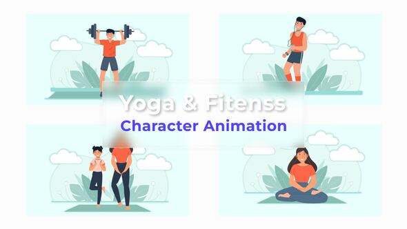Yoga And Fitness For Best Health Character Animation Scene