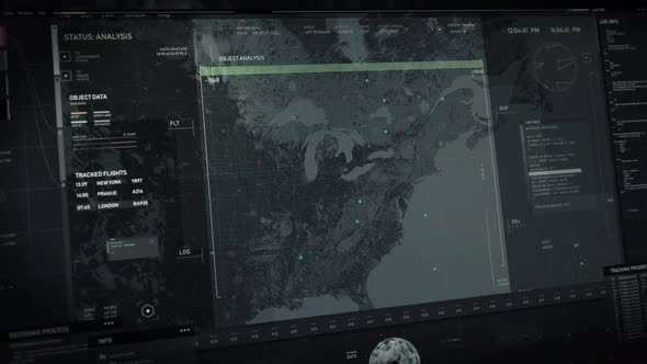 Spies are analyzing data from a plane using modern international security tech alt