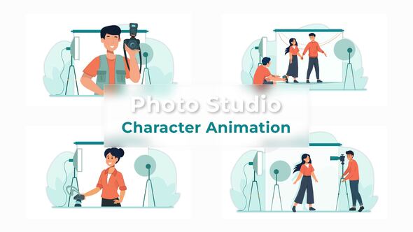 Premiere Pro Photo Studio Character Animation Scene