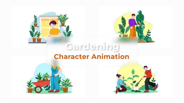 Premiere Pro House Gardening Animation Scene