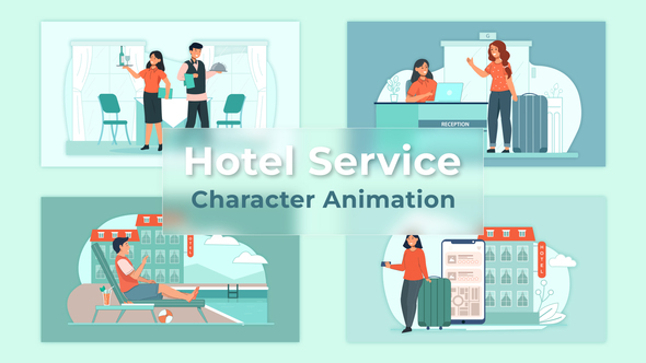 Premiere Pro Best Hotel Service Character Animation Scene