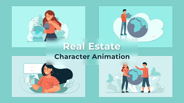 Real Estate Agency Character Animation Scene Premiere Pro Template