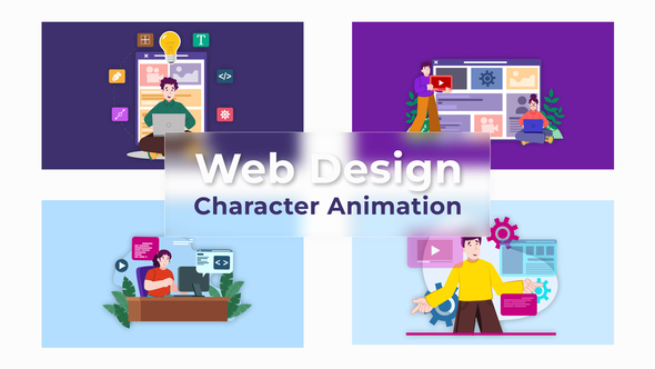 Web Design Character Animation Scene Premiere Pro Template