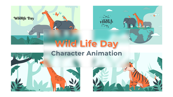 Forest Wild Life Day Premiere Pro Character Animation Scene