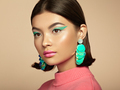 Beautiful Korean Woman with large turquoise earrings - PhotoDune Item for Sale