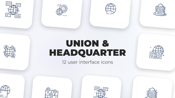 Union & Headquarter- user interface icons