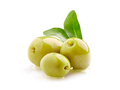 Green olives in closeup on white background - PhotoDune Item for Sale