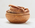 Handmade wooden bowl on white background - PhotoDune Item for Sale