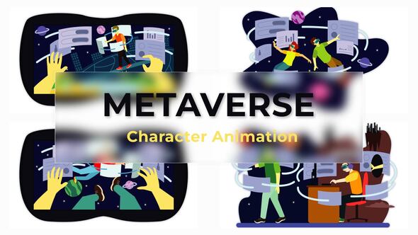 VR Goggles Metaverse Character Animation Scene Premiere Pro Pack