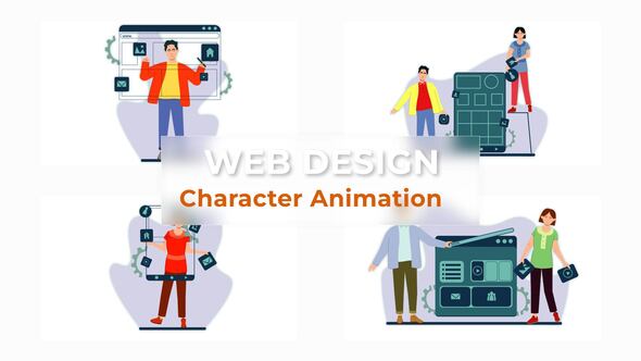 Web Design Character Animation Scene Premiere Pro Pack