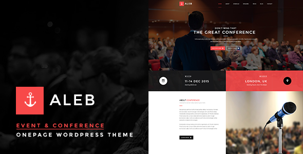 Event WordPress Theme for Conference Marketing - Aleb