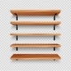 Wooden Store Shelf Realistic Vector Empty Planks - GraphicRiver Item for Sale