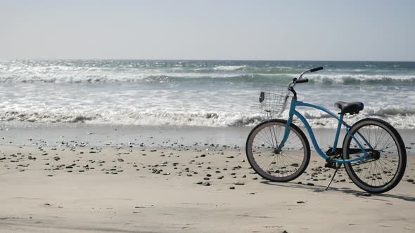 Bicycle Cruiser Bike By Ocean Beach California Coast USA