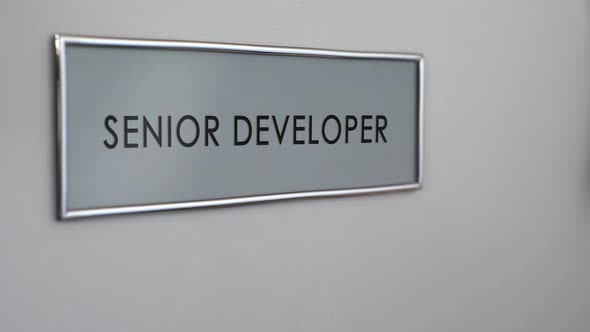 Senior Developer Office Door, Hand Knocking, Software Supervisor, It Industry