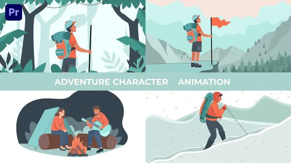 Trekking Adventure Character Animation Scene