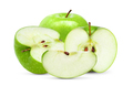 half green apple on a white background - PhotoDune Item for Sale