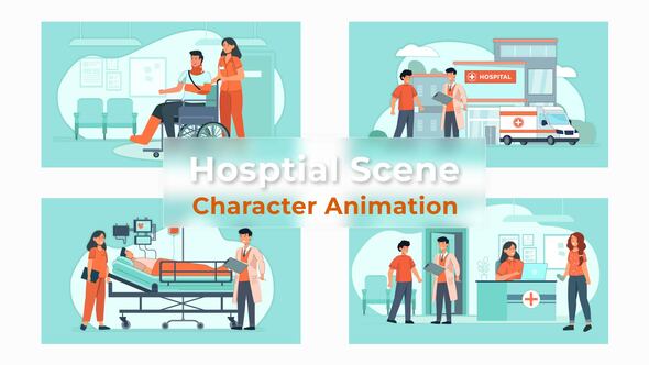 Hospital Staff Character Animation Scene Premiere Pro Templates