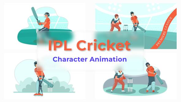 IPL Cricket Match Character Animation Scene