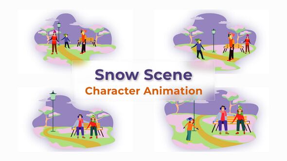 Premiere Pro Snow Character Animation Scene
