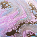 Fluid acrylic painting in pink and gold colors - PhotoDune Item for Sale