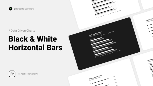 Black & White Horizontal Bar Charts l MOGRT for Premiere Pro