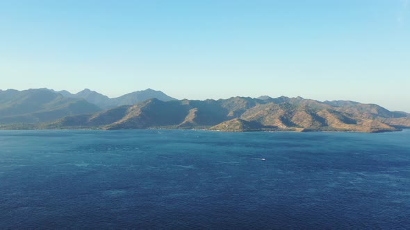 Oahu Hawaii, Tropical ocean background. Mountains on a foggy day