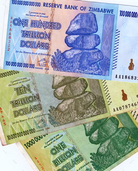  Trillion Dollars . This banknote has the highest nominal value in history. The hyper inflation in Zimbabwe in 2008 and 2009 broke every record. (No longer in circulation)