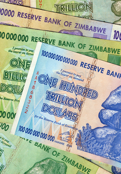 imbabwe. This banknote has the highest nominal value in history. The hyper inflation in Zimbabwe in 2008 and 2009 broke every record. )No longer in circulation)