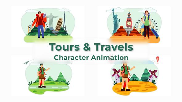 Premiere Pro Tours And Travels Character Animation Scene