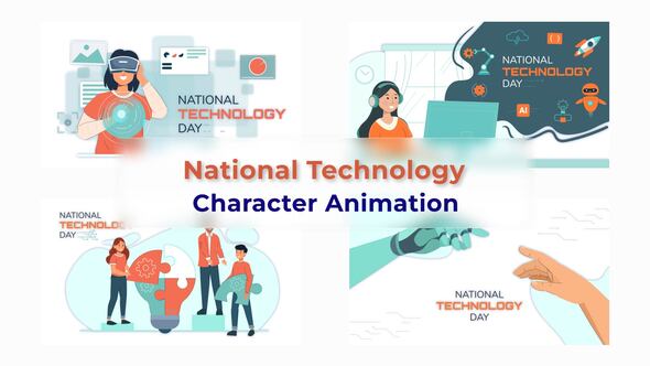 National Technology Day Character Animation Scene