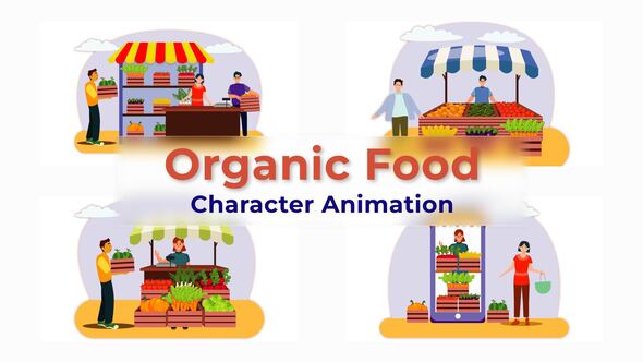 Premiere Pro Organic Food Shop Animation Scene