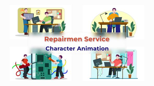 Electric Repairmen Service Character Animation Scene