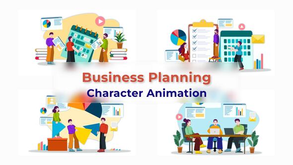 Startup Business Planning Character Animation Scene