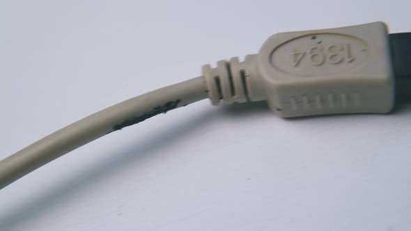 Cable with Plugs for Switching Devices on White Background