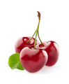 Sweet cherry with leaves on white background - PhotoDune Item for Sale