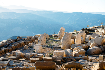 Travel concept photo. Adiyaman, Nemrut Mountain, Turkey
