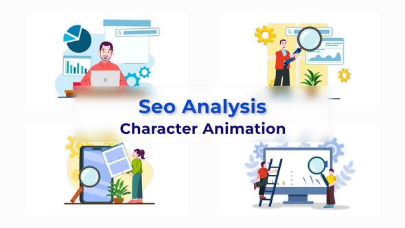 Digital Marketing SEO Analysis Character Animation Scene