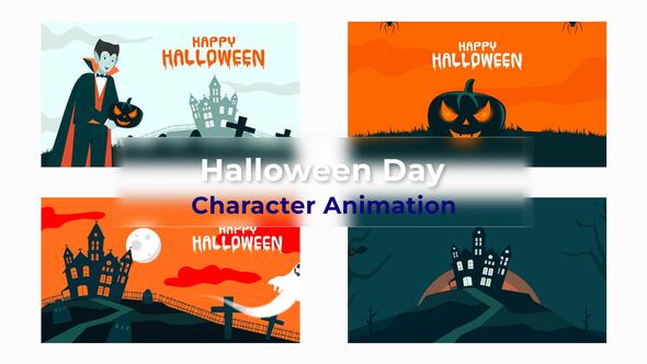 Halloween Day Character Animation Scene