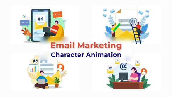 Email Marketing Character Animation Scene Pack
